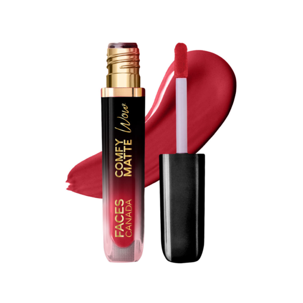 Faces Canada Comfy Matte Wow Liquid Lipstick - Ruby Rouge 03, One Swipe Application- KYH1075