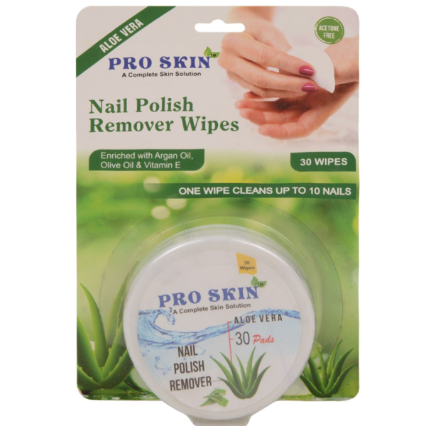 Pro Skin Nail Polish Remover Wipes - Aloevera, 30 wipes- WQS1005