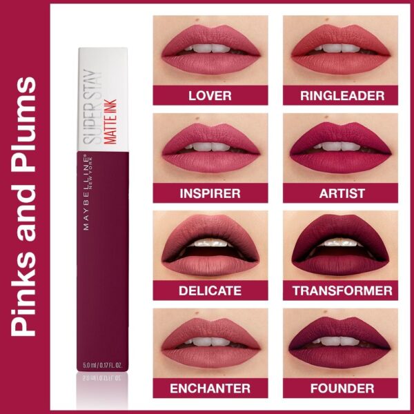 Maybelline New York Super Stay Matte Ink Liquid Lipstick X Pinks Edition - 170 Initiator- KYH1092 - Image 5