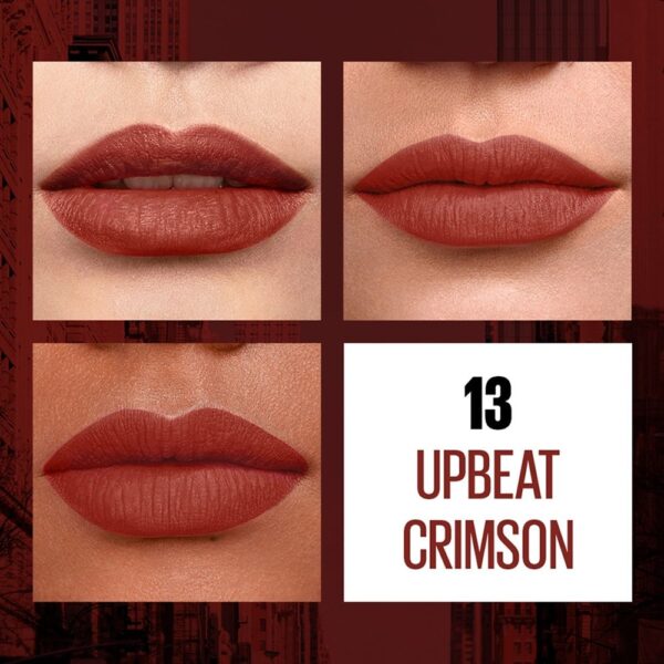 Maybelline New York Sensational Liquid Matte Lipstick - 13 Upbeat Crimson- KYH1093 - Image 3