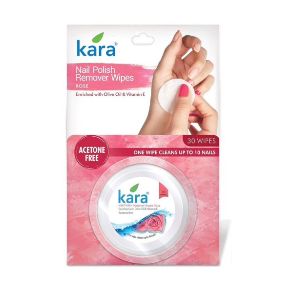 Kara Nail Polish Remover Wipes Rose 30pulls- WQS1012