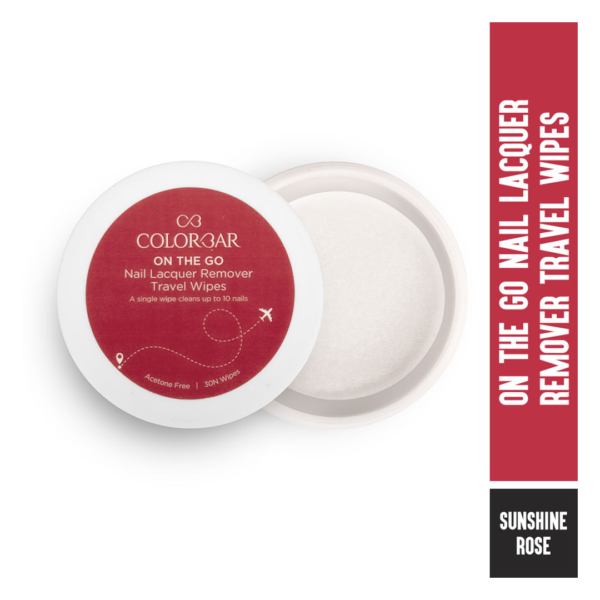 Colorbar On The Go Nail Lacquer Remover Wipes Sunshine Rose- WQS1019