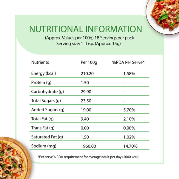 Veeba Pasta & Pizza Sauce Herby Tomato I Red Pasta Sauce- ERE1035 - Image 3