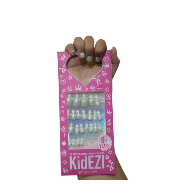 Kidezi By Soezi- Press On Nails - Fairydust - 24 Reusable Pre Tabbed Nails- RRW1014