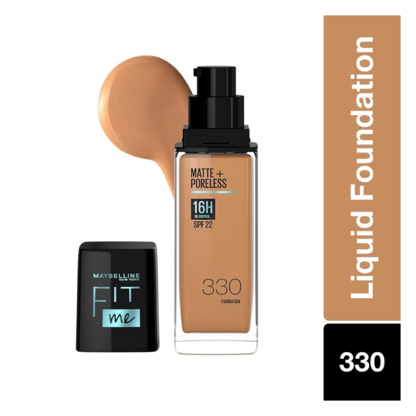 Maybelline New York Fit Me Matte + Poreless Liquid Foundation With Spf, 330 Toffe- TNW1014