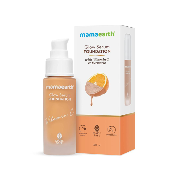 Mamaearth Glow Serum Foundation With Vitamin C & Turmeric For 12Hour Long Stay 01 Ivory Glow- TNW1018