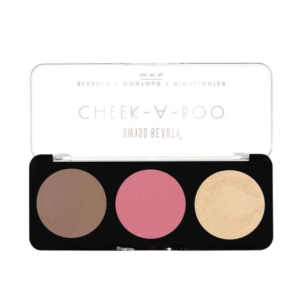 Swiss Beauty Cheek- A- Boo Face Palette With Blusher Contour And Highlighter Shade - 03- TEV1007