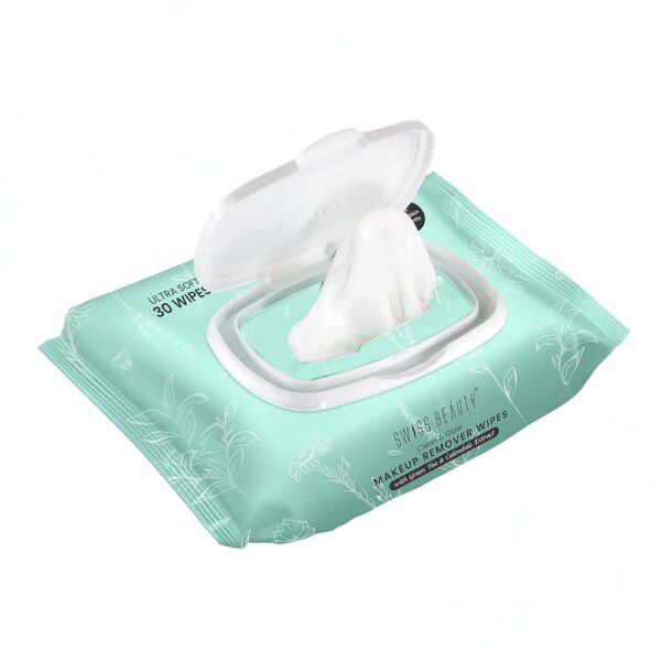 Swiss Beauty Clean & Glow Makeup Remover Wipes With Green Tea And Calendula Extracts- WAX1013 - Image 3