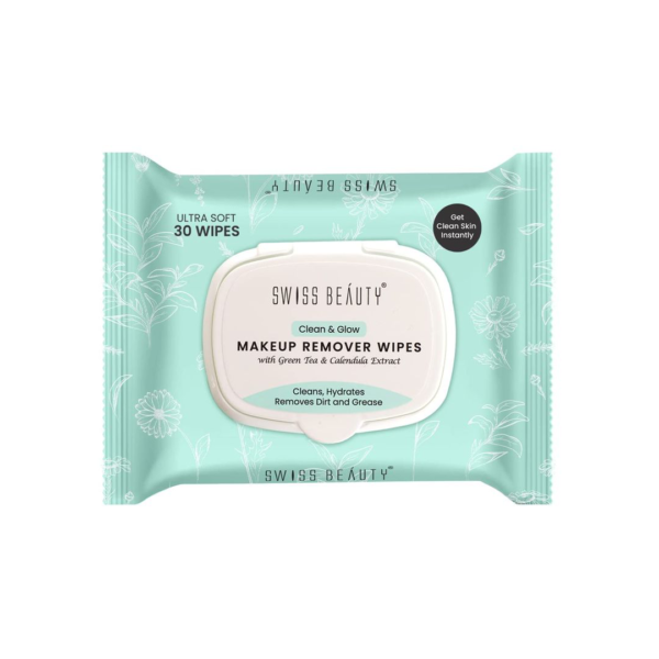 Swiss Beauty Clean & Glow Makeup Remover Wipes With Green Tea And Calendula Extracts- WAX1013