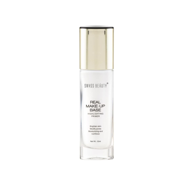 Swiss Beauty Real Makeup Base Highlighting Primer With Natural Glow For Face Makeup - Golden-Tint- GUB1014 - Image 2