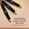 Swiss Beauty Double Trouble Duo Super Blendable Creamy Highlighter And Contour Shade - Medium Focus- TEV1010 - Image 2