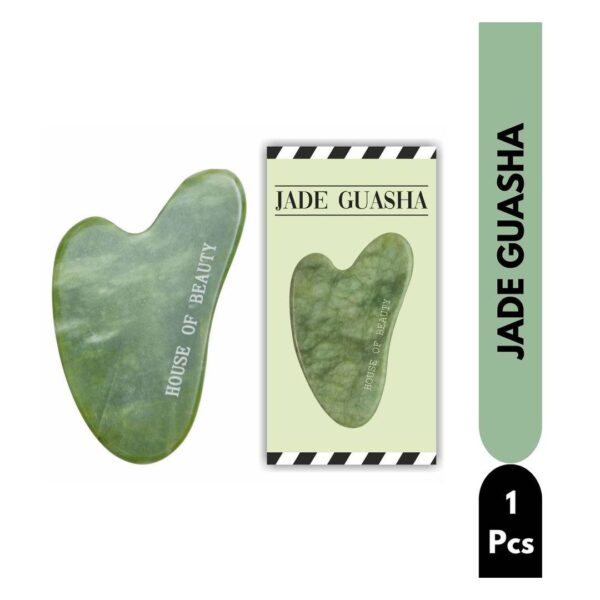 House of Beauty Jade Guasha Facetool for double chin, sculpting jawline & contouring face (1Pc)- TEV1013