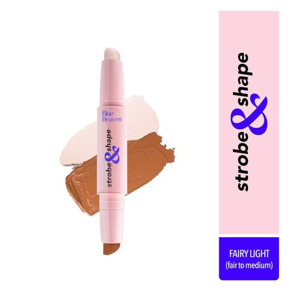 Blue Heaven Strobe & Shape Highlighter And Contour Duo Stick - Fairy Light (Fair To Medium)- TEV1018