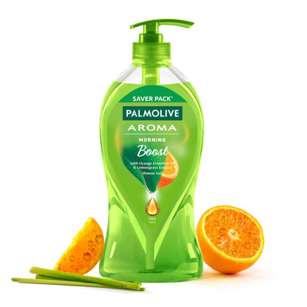 Palmolive Orange Essential Oil & Lemongrass Aroma Morning Boost (Tonic), Brightening Body Wash- ASG1008