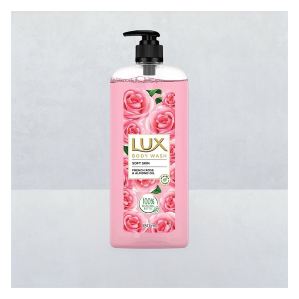 Lux Body Wash Soft Skin French Rose & Almond Oil With Long Lasting Fragrance Glycerine Paraben Free- ASG1014