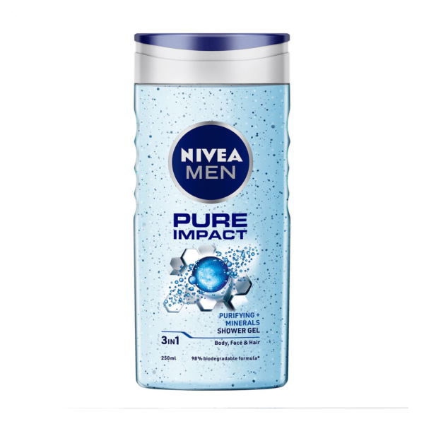 Nivea Men Pure Impact Body Wash For Face, Body & Hair- ASG1025