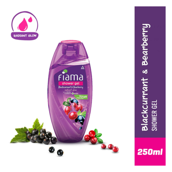 Fiama Body Wash Shower Gel Blackcurrant & Bearberry, with Skin Conditioners for Radiant Glow- ASG1026