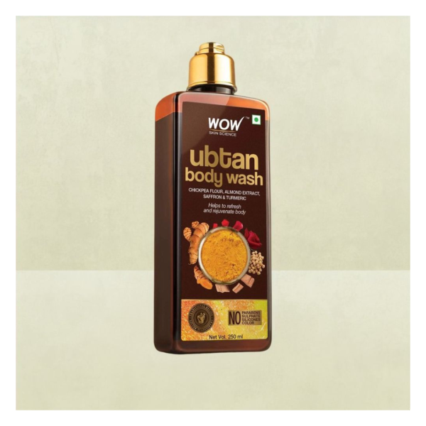 Wow Skin Science Ubtan Body Wash With Chickpea Flour Almond Extract Safron & Turmeric Extracts - No Sulphate Parabens Silicones & Color- ASG1031