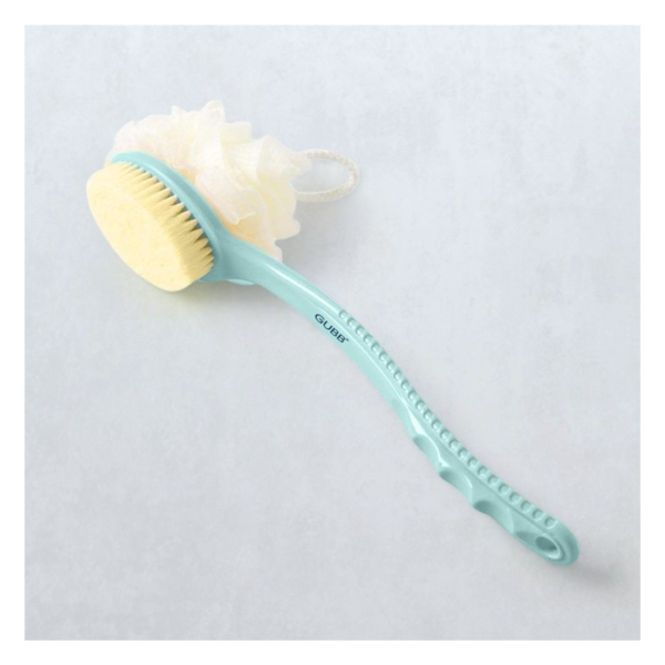 GUBB 2-In-1 Long Handle Bath Brush With Loofah- JMJ1003