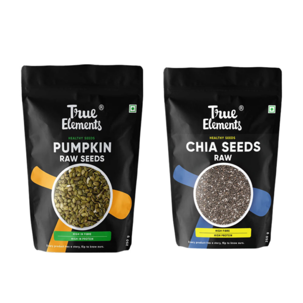 True Elements Raw Pumpkin Seeds(250gms) & True Elements Chia Seeds(250gms) Combo- VUW1086 - Image 5