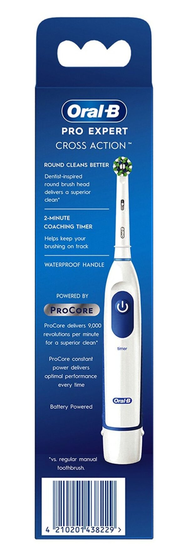 Oral-B Pro Expert Battery Operated With Replaceable Brush Head Electric Toothbrush (White)- TTR1003