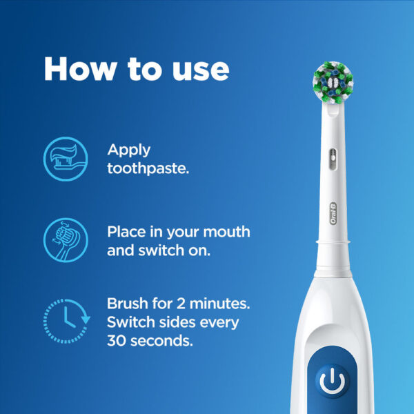Oral-B Pro Expert Battery Operated With Replaceable Brush Head Electric Toothbrush (White)- TTR1003 - Image 4