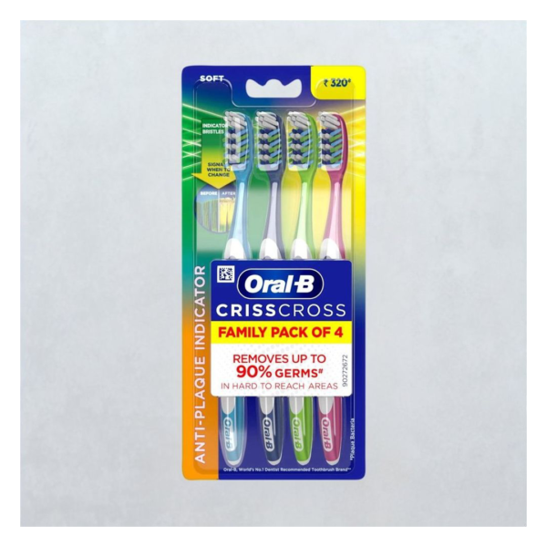 Oral-B Criss Cross of 4 Soft Toothbrushes- TTR1005