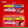 Closeup Toothpaste | Long lasting 18 Hours Of Fresh Breath & White Teeth (Pack of 2)- EQB1009 - Image 2