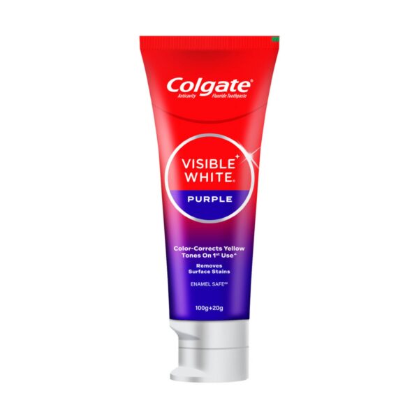 Colgate Visible White Purple Toothpaste | Color-Corrects Yellow Tones- EQB1011