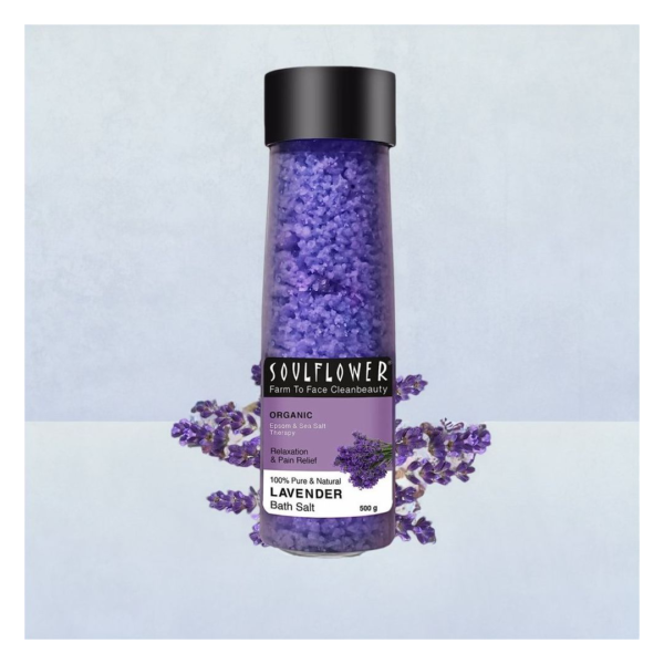 Soulflower Lavender Bath Salt For Muscle Relief & Relaxation- JMJ1009