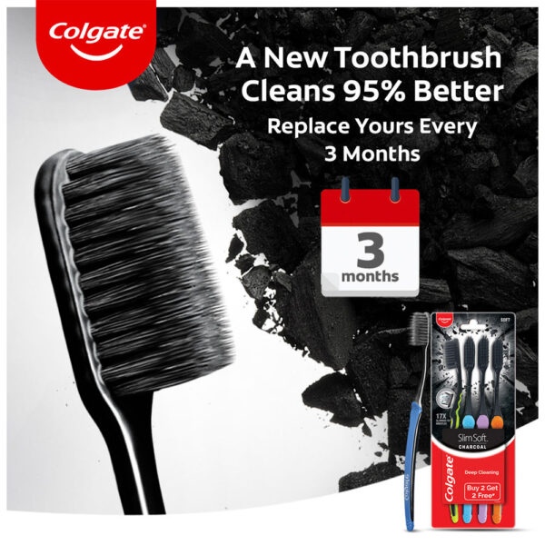Colgate Slim Soft Charcoal Toothbrush- TTR1019 - Image 2