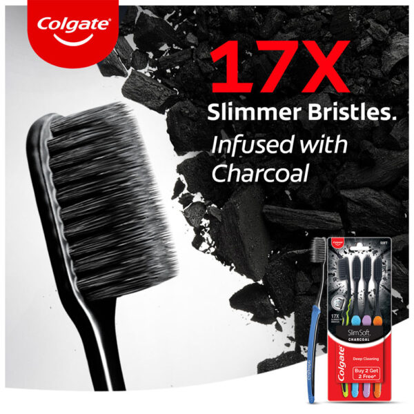 Colgate Slim Soft Charcoal Toothbrush- TTR1019 - Image 4