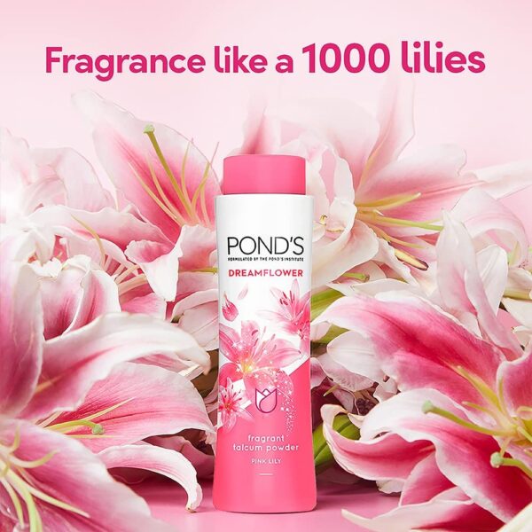 Pond's Dreamflower Fragrant Talcum Powder Pink Lily- JWT1004 - Image 3