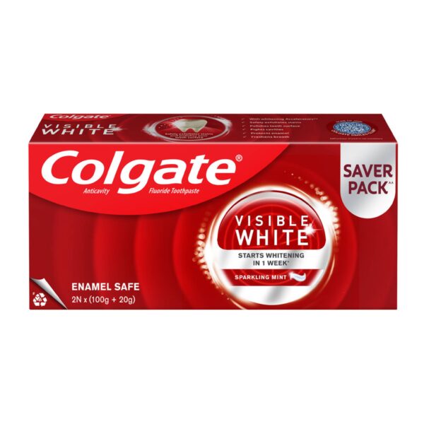 Colgate Visible White Toothpaste, Teeth Whitening Starts In 1 Week, Stain Removal- EQB1017