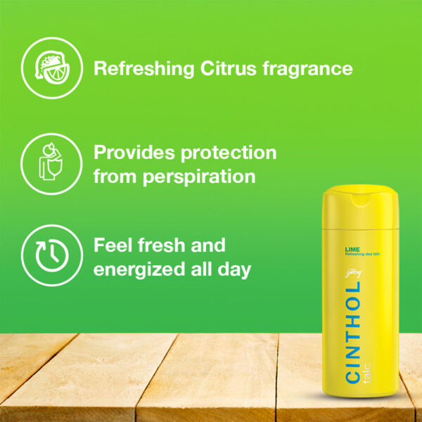 Cinthol Lime Talcum Powder Superior Germ Protection- JWT1005 - Image 3