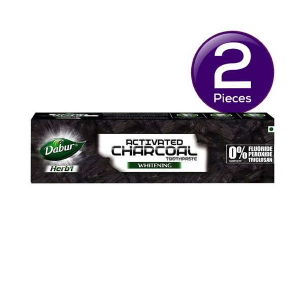 Dabur Herbâ€™L Activated Charcoal Toothpaste With Mint For Whitening (Black Gel Paste) 120 gms Combo- EQB1020