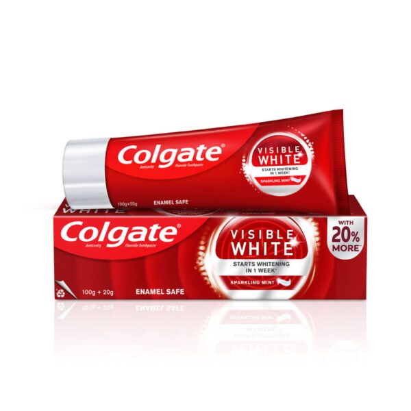 Colgate Visible White Toothpaste, Teeth Whitening Starts In 1 Week, Stain Removal- EQB1024