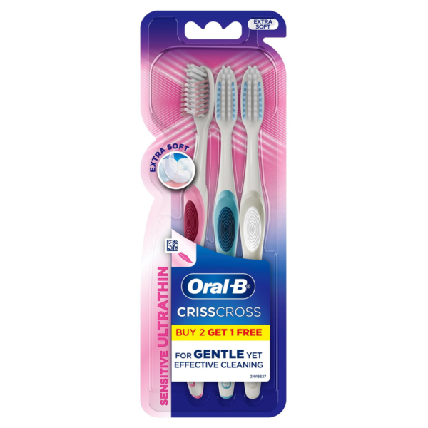 Oral-B Crisscross Sensitive Ultrathin Manual Adults Toothbrush- TTR1033