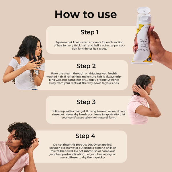 Fix My Curls Leave In Cream | With Moisturising Jojoba Oil, Nigella Sativa Oil, & Keratin- TSM1002 - Image 5