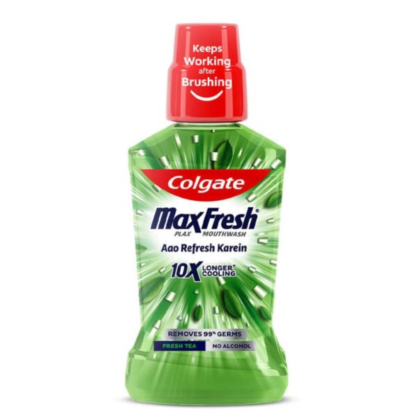 Colgate Mouthwash - Maxfresh Plax Fresh Tea Alcohol Free Imported- EQB1032