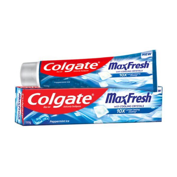 Colgate MaxFresh Toothpaste, Blue Gel Paste with Menthol for Super Fresh Breath (Peppermint Ice)- EQB1039