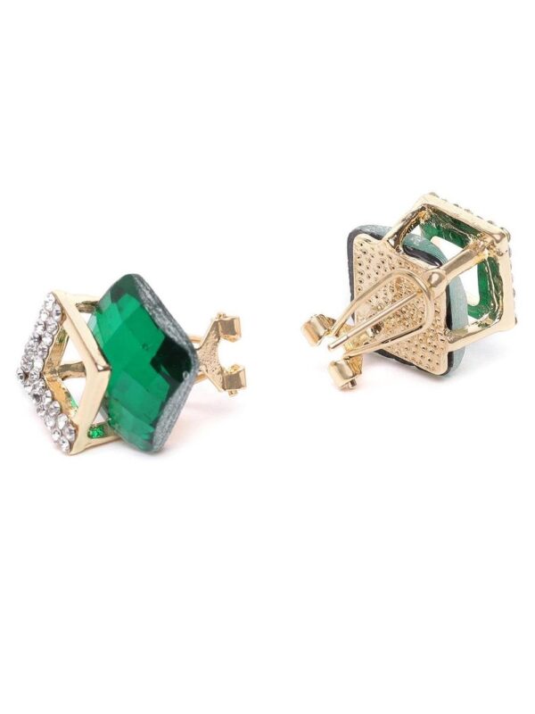YouBella Jewellery Fashion Crystal Stud Earrings For Girls And Women - Green- TBC1001 - Image 4
