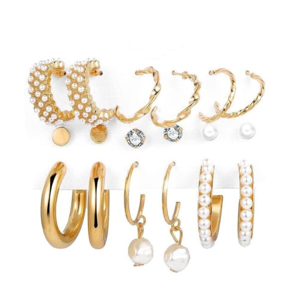 YouBella Jewellery Celebrity Inspired Gold Plated Earrings Combo For Girls And Women (Style 8)- TBC1003 - Image 2