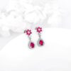 Giva Silver Pink Flower Mini Drop Earrings- TBC1004 - Image 2