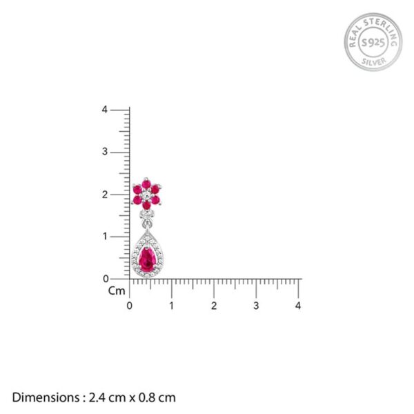 Giva Silver Pink Flower Mini Drop Earrings- TBC1004 - Image 4
