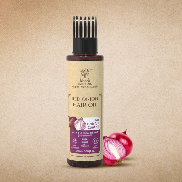 Khadi Essentials Red Onion & Black Seed Oil Hair Growth Oil For Stronger & Shiny Hair- VEQ1011