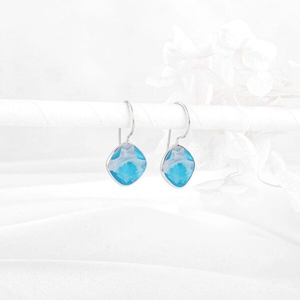 Giva Silver Aqua Blue Crystal Earrings- TBC1007 - Image 2