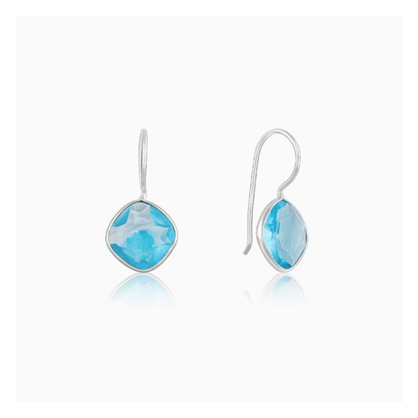 Giva Silver Aqua Blue Crystal Earrings- TBC1007