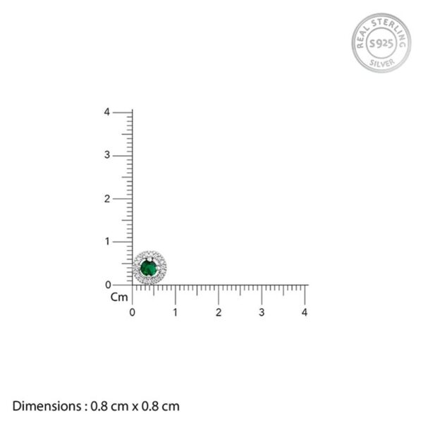 Giva Silver Forest Green Shining Halo Studs- TBC1009 - Image 4