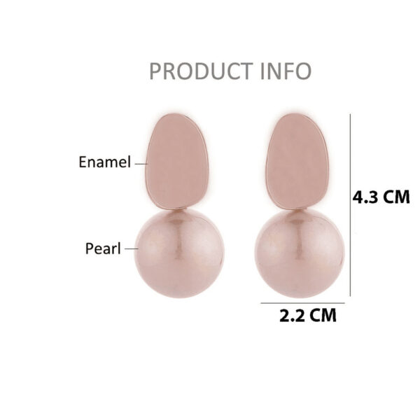 Jewels Galaxy Gold Plated Faux Pearl Enamelled Drop Earrings- TBC1010 - Image 3